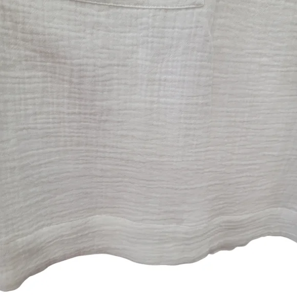 Aimee Kestenberg White Gauzy Waffle-knit Loungewear Cover-up Dress Women’s L - Picture 8 of 16